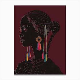 African Woman With Colorful Earrings Canvas Print