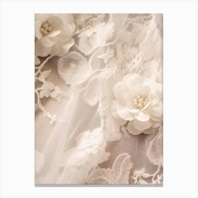 White Lace And Flowers 1 Canvas Print