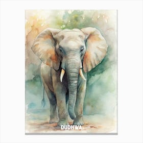 Dudhwa National Park Watercolor Painting Canvas Print