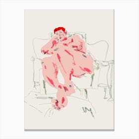 Model Resting In A Chair Canvas Print