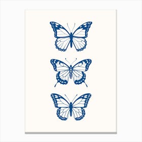 Butterflies Blue Poster Canvas Print