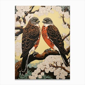 Art Nouveau Birds Poster Falcon 7 Canvas Print