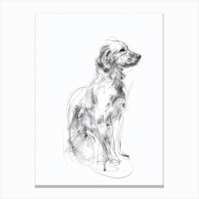 Kuvasz Dog Charcoal Line 3 Canvas Print