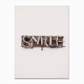 Smile Beach Sign Canvas Print