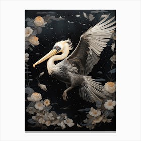 Pelican 3 Gold Detail Painting Canvas Print