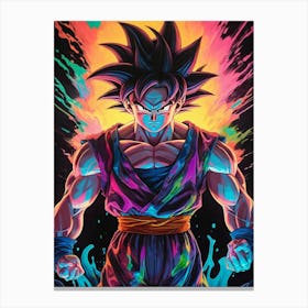Goku Dragon Ball Z Neon Iridescent (25) Canvas Print