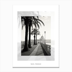 Poster Of Nice, France, Black And White Old Photo 3 Canvas Print