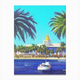 West Palm Beach, City Us  Pointillism Canvas Print