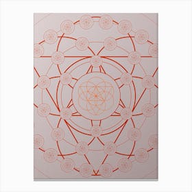 Geometric Abstract Glyph Circle Array in Tomato Red n.0136 Canvas Print