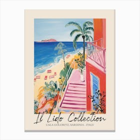 Cala Goloritz, Sardinia   Italy Il Lido Collection Beach Club Poster 1 Canvas Print