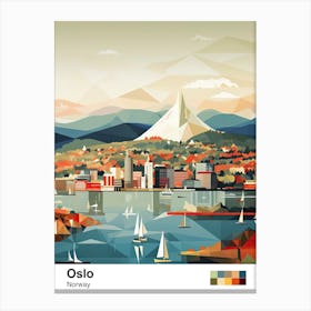Oslo, Norway, Geometric Illustration 4 Poster Canvas Print
