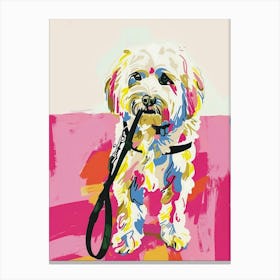 Dog With Leash Canvas Print