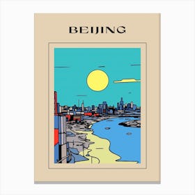 Minimal Design Style Of Beijing, China 2 Poster Canvas Print