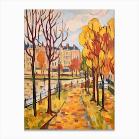Autumn Gardens Painting Park Of The Palace Of Versailles France Canvas Print