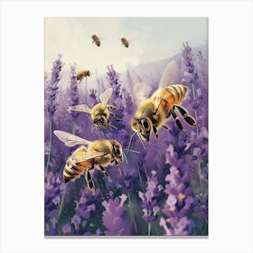 European Honey Bee Storybook Illustration 13 Canvas Print