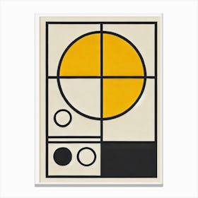 abstract bauhaus Yellow Squares Canvas Print