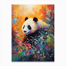 Panda Art In Neo Impressionism Style 3 Canvas Print