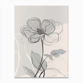 Line Art Orchids Flowers Illustration Neutral 10 Canvas Print