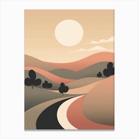 Abstract Landscape 2 Neutral Canvas Print