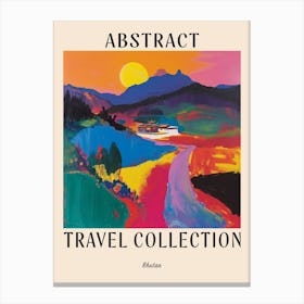 Abstract Travel Collection Poster Bhutan 3 Canvas Print