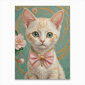 Vintage Bowtie Kitten Canvas Print