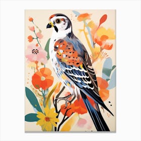 Bird Painting Collage American Kestrel 3 Canvas Print