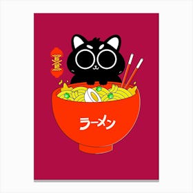 Ramen And Cat Canvas Print