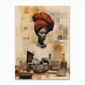 Afro Collage Portrait 5 Canvas Print
