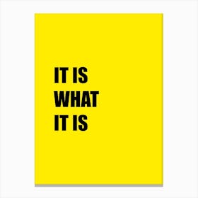It Is What It Is Canvas Print