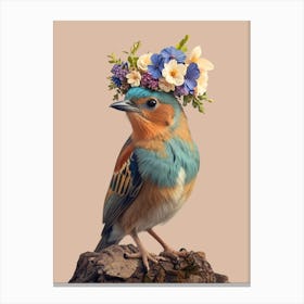 Bird In A Flower Crown Canvas Print