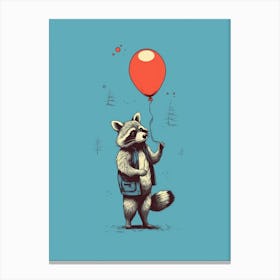 Raccoon Blowing A Bubble 3 Canvas Print