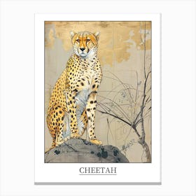 Cheetah Precisionist Illustration 1 Poster Canvas Print