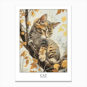 Cat Precisionist Illustration 1 Poster Canvas Print