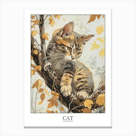 Cat Precisionist Illustration 1 Poster Stampe su tela