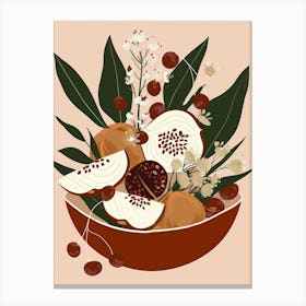 Pomegranate In A Bowl Canvas Print