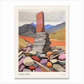 Cairn Gorm Scotland Colourful Mountain Illustration Poster Canvas Print