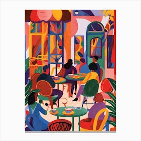 Matisse Inspired, Cafe Latte, Fauvism Style Canvas Print
