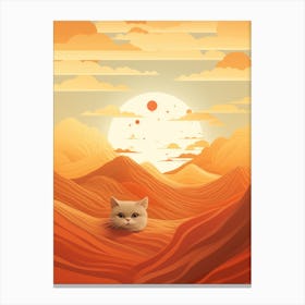 Cat In The Desert Canvas Print