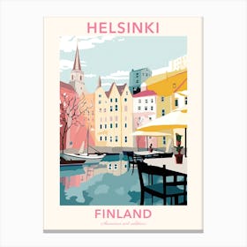 Helsinki, Finland, Flat Pastels Tones Illustration 4 Poster Canvas Print