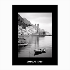 Poster Of Amalfi, Italy, Mediterranean Black And White Photography Analogue 3 Canvas Print