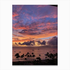 Sunset Over The Ocean Canvas Print