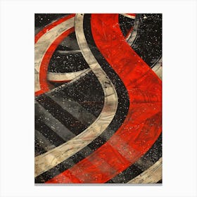 Red, Black And White Canvas Print