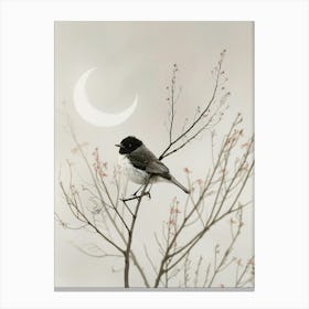 Bird Perched On A Branch Canvas Print