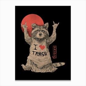 I Love Trash - Funny Rock n Roll Trash Panda Canvas Print