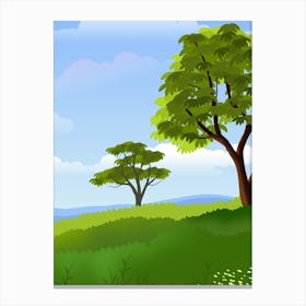 Landscape With Trees 2 Canvas Print