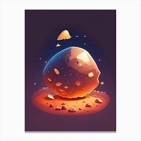 Meteorite Kawaii Kids Space Canvas Print