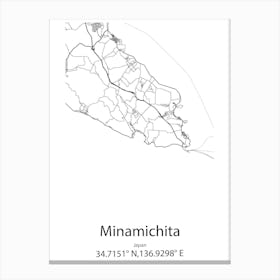 Minamichita,Japan Minimalist Map Stampe su tela