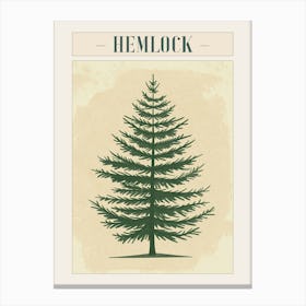 Hemlock Tree Minimal Japandi Illustration 4 Poster Canvas Print