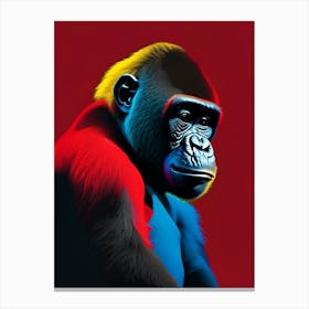 Baby Gorilla Gorillas Primary Colours 3 Canvas Print