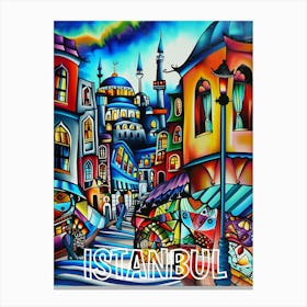 Istanbul, Cubism and Surrealism, Typography Canvas Print